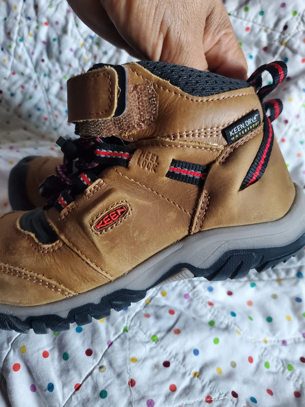 KEEN Kids' Brown Waterproof Hiker Boots Size 11.